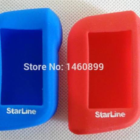 Blue/Red starline A63/A93 Silicone Case Cover with LOGO for Starline A93/A63 2 way car alarm system LCD remote control keychain