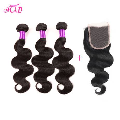 Brazilian Body Wave With Closure 3 Bundles With Closure Brazilian Virgin Hair With Closure Cheap Human Hair Weave With Closure
