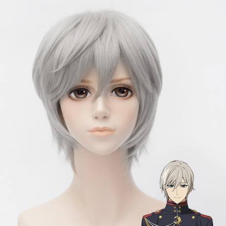 OHCOS Anime Seraph Of The End Character Hiiragi Shinya 11.81inches Gray Short Hair Cosplay Wig Free Shipping +Free Cap