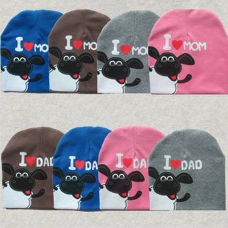 2015 Fashion Baby Boy&Girls Hat Cotton Warm Winter Autumn Cap Kids Hats Beanies Pentagram sheep I love papa I love mama baby hat