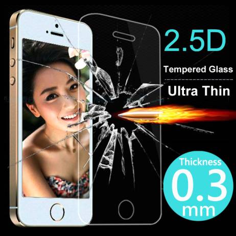 2.5D 0.3mm Ultra Thin Tempered Glass Screen Protector Case For iPhone 4 4S 5 5S 5C 6 6S Plus Cover Phone Cases Protective Film