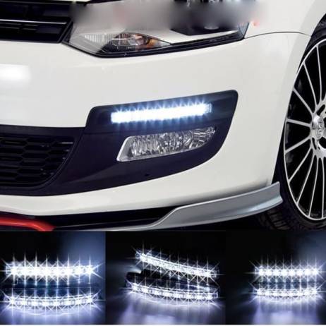 Free Shipping New Car styling 1Pcs Universal Car Daytime Running Lights 8 LED DRL Daylight Kit Super White 12V 12W DC Head Lamp