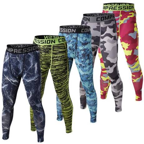 Camo Mens Compression Pants Sports Running Tights Skinny Basketball Running Base Layer Fitness Joggers Leggings Trousers