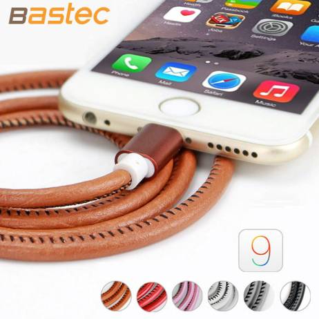 2016 Original 20cm / 100cm Super Strong Leather Metal Plug Micro USB Cable for iPhone 6 6s Plus 5s 5 iPadmini / Samsung / Xiaomi