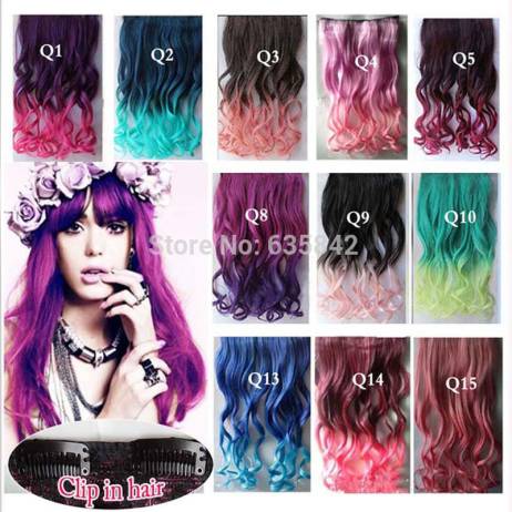 Synthetic Hair Clip In Hair Extensions Curly Wavy 24