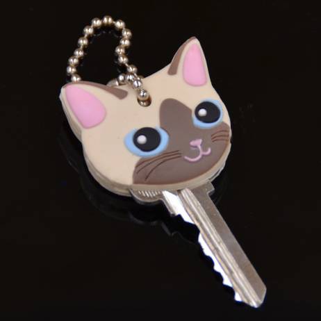 New Arrival Cute Cartoon Stereoscopic 3D Cover Cap Animal Cat Puppy Dog Rabbit Decoration Keychain Key Ring Silicone For Gift