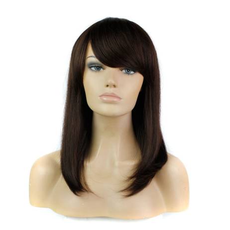 100 Brazilian Virgin Hair Wig 20inch Brown Straight Human Hair Wig None Lace Human Hair Wigs for Black Women African Americans