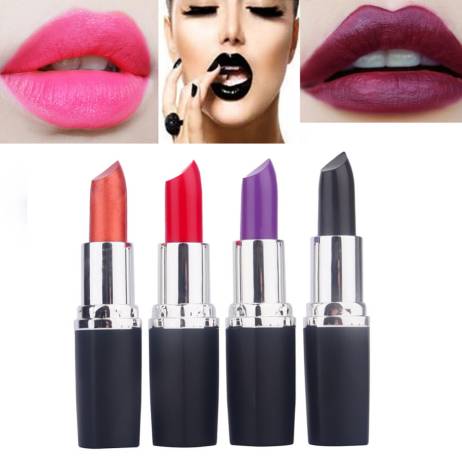 New 5 Color Waterproof Long Lasting Lip Gloss Vampire Style Makeup Purple Gold Black Red Lipstick Matte Lip Stick Free Shipping