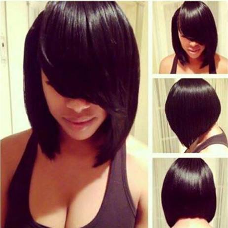 Newest Short Straight Two Colour Black And Brown wig Synthetic Hair wigs for Black Women