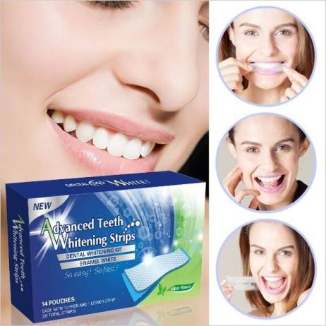 7pcs/lot Advanced Teeth Whitening Strips Dental Whitening Kit 360 Degree Enamel White Whitestrips Oral Hygiene MR0019