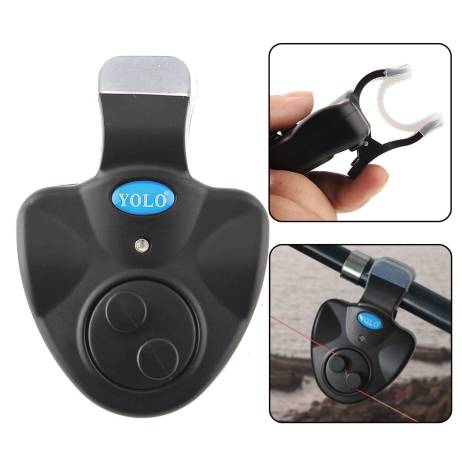Black small Electronic Wireless Fish Bite Alarm Sound Rod Running LED Light Sensitive Mat Drop Shipping