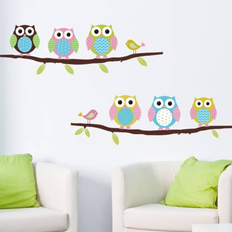 Animal cartoon owl DIY Vinyl Wall Stickers For Kids Rooms Home Decor Art Decals 3D Wallpaper decoration adesivo de parede