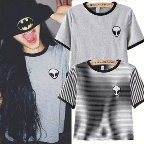 Fashion 3d Print Design Aliens T Shirts Women Short Sleeve Tee Shirt Comfortable Female Students T-shirts Teenagers Tops SM6T116