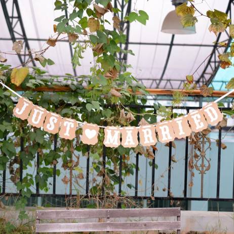 Hot Lovely Vintage Wedding Party Photo Just Married Banner Garlands Decorations Free Shipping