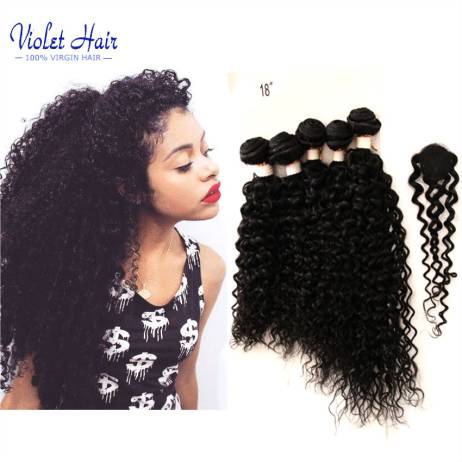 Ms Lula Hair With Closure 5 Bundles Peruvian Curly Hair With Closure Ms Lula Hair With Closure And Bundles All in one wave 200g