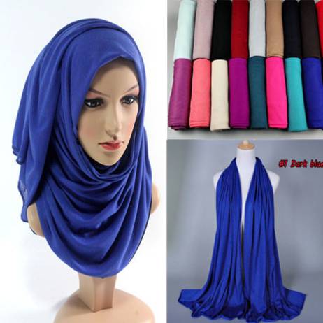 21 color Free shipping Hot Adult Cotton Muslim Hijab The New Turban Jersey Baotou Wholesale Scarf Monochrome Widening High-grade