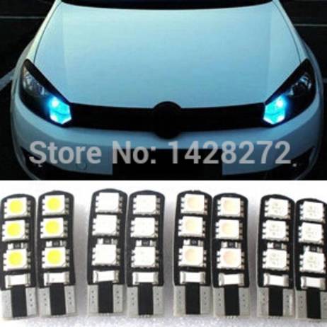 Car Styling 1pcs car T10 12V 5050 5W5 CAR/BOAT/ LED car lights license plate Auto Projector Lens Parking Interior led lamp
