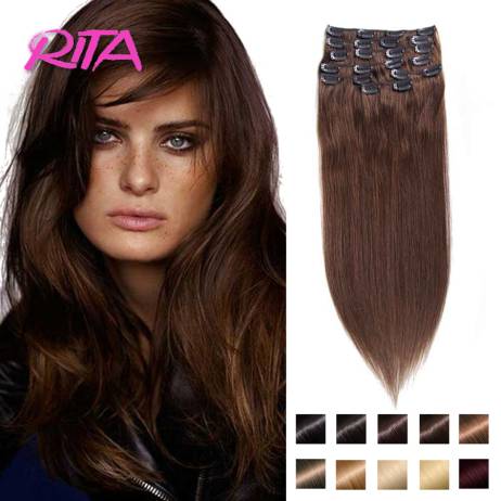 70g-200g Full Head Set Brazilian Virgin Hair Clip In Human Hair Extensions 10 Color Remy Human Hair Clip In Hair Extensions