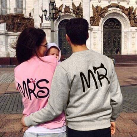 Blusas 2016 ZANZEA Casual Long Sleeve Tops Mr Mrs Printed Pullover Hoodies Couples Lovers Sweatshirt Men Women Plus Size 1 pc