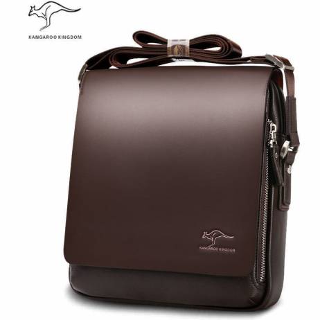 Genuine PU Leather Shoulder Leisure Handbag Kangaroo Men's Zipper Brand Bags Business Messenger Briefcase Laptop Man Purse