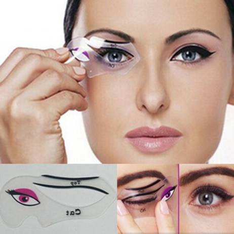 2pc Cat Eye Stencils Makeup Eyeliner Card Stencils Eyeline Models Top Bottom Liner Eye DIY Card Eyeliner Card Tools VDI33 P40