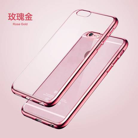 New ! Luxury Ultra Thin Clear Crystal Rubber Plating Electroplating TPU Soft Mobile Phone Case For iPhone 6 6s Plus Cover bag