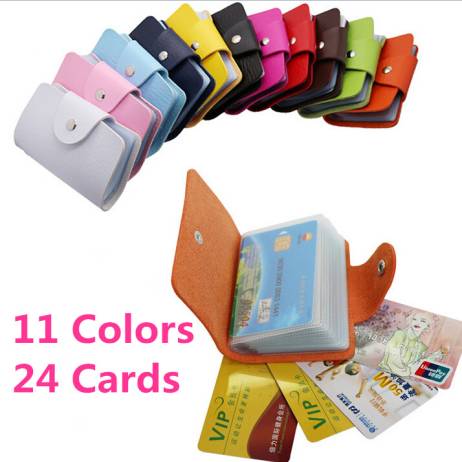 Business Credit Card Wallet Holder Bags PU Leather Buckle Bank Card Bag 24 ID Card Cover Bank Multi-functional Cover BB071-SZ