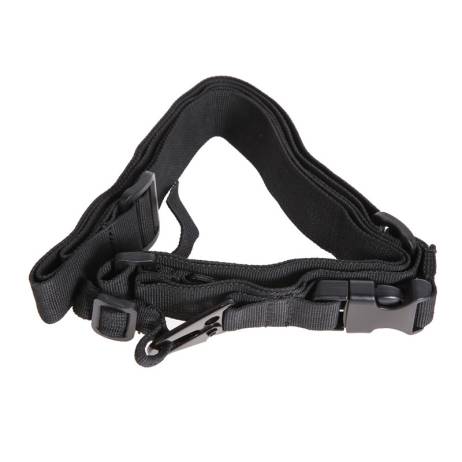Tactical 3 Three Point Rifle Sling Adjustable Bungee Tactical Airsoft Gun Strap for Airsoft Hunting Black