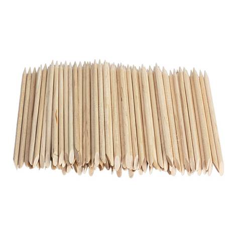 100pcs Nail Art Orange Wood Sticks Cuticle Pusher Remover Spade Shape Sharp Tip Two-End Manicure Nails Tool free shipping