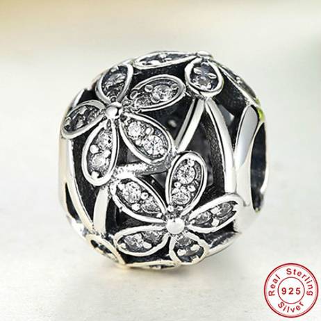 14 Style Original 925 Sterling Silver World,Daisy,Family,Heart Clear CZ Beads Charm Fit Pandora Bracelet Bangle Jewelry Making