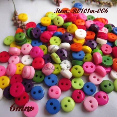 200pcs 6mm Mix color 2 holes round mini resin buttons craft scrapbooking accessories diy sewing buttons wholesale