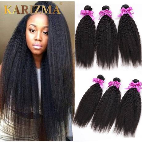 Peruvian Kinky Straight Hair Weave 3 Bundles Grace Hair Products Coarse Light Yaki Virgin Hair Italian Yaki Human Hair Bundles