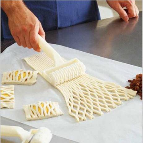 Quality Plastic Baking Tool Cookie Pie Pizza Pastry Lattice Roller Cutter Craft freeshiping