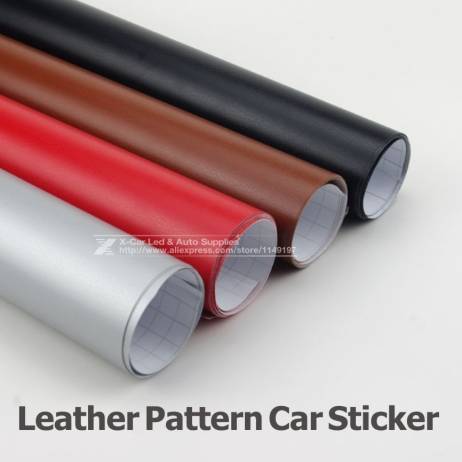 Leather Pattern PVC Adhesive Vinyl Film Stickers For Auto Car Body Internal Decoration Vinyl Wrap 152*30cm Air Bubble free