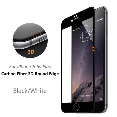 Carbon Fiber 3D Round Edge Screen Protector Drop Proof HD Clear Ballistic Glass Tempered Glass for iPhone 6 6s plus