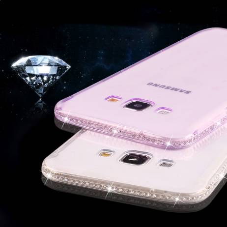 A5 / A7 Glitter Diamond Frame Case Case Cover For Samsung Galaxy A5 A500 A500F A5000 A7 A7000 Slim Soft Silicone Transparent Bag