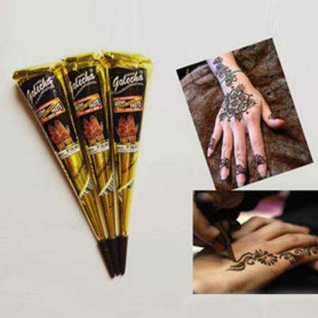 25g India Edition Authentic Original Kashmir Imports Henna Natural Jet Black Plant Henna Temporary Tattoos Painted Cream HB-0280