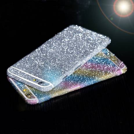 For iphone 6 6s Plus Bling 360 Degree Full Body Decal Skin Bling Glitter Phone Protective Sticker Wrap Phone Case