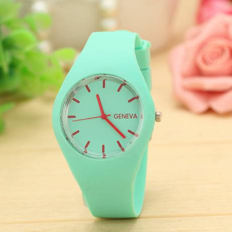 Excellent Quality Top Brand Geneva Watches Women Sports Candy-colored 12 Colors Jelly Silicone Strap Leisure Watch for gift
