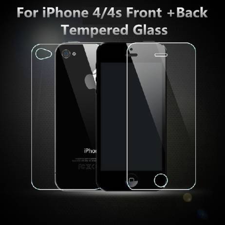 Front + Back Protective Glass for iPhone 4s 9H glass of the screen protection film on the iPhone 4/ 4S Tempered Glass Film