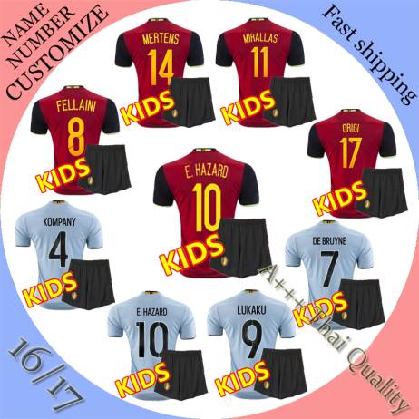 New Belgium Jersey 2016 home red mertens soccer jerseys 2017 kids de bruyne hazard Football Shirts 16/17 away blue blue kit