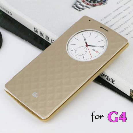 Slim Quick Shell Bag Smart Circle View Auto Sleep Wake Up Function Original Flip Cover Leather Case Holster For LG G4 VS999 F500