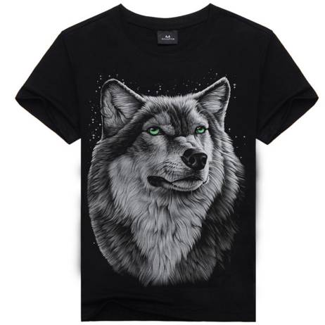 T-shirt Mens Hot Selling 2016 Summer Style New 3D Tiger Wolf Skull Printed T-shirts For Men Cotton Casual Brand T shirt