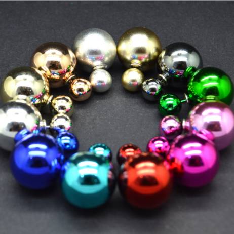 Fashion Jewelry Earrings Hot Selling 2015 Round Double Pearl Stud Earrings Big Pearl earrings for Women 1292