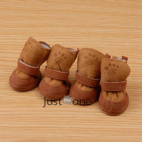 Pets Dogs Cats Puppy Pink/Coffee Lovely Winter Warm Soft Cozy Cotton Boots Shoes 4pcs hot