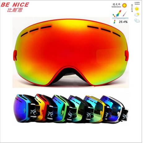 Outdoor brand snowboard goggles professional double anti fog big spherical ski glasses 2016 winter snow Sport motocross eyewear