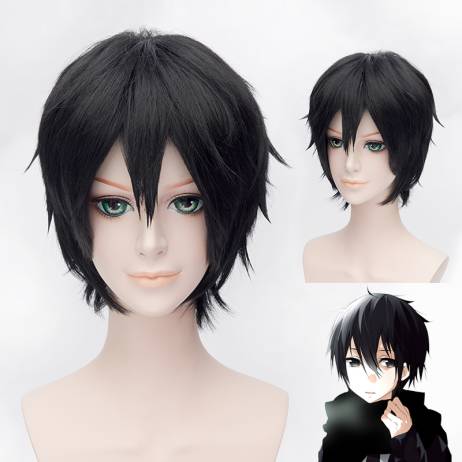 OHCOS Anime Sword Art Online Kirito/kirigaya kazuto Short Party Hair 30cm black Cosplay Wig Peruca