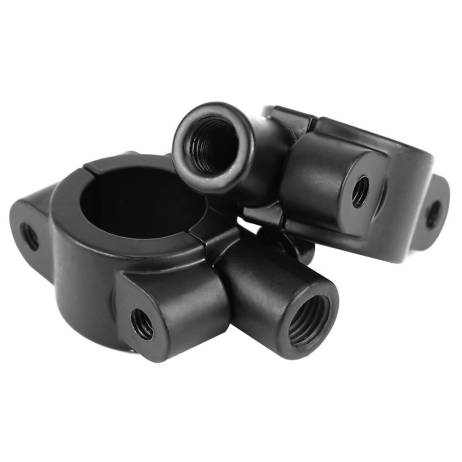 2pcs10MM 7/8 Inch Motorcycle Bicycle Aluminum Handlebar Mirror Mount Clamp Rear View Mirror Mount Adapter Holder Clamp(Black)
