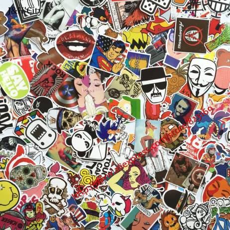 50 pcs stickers car styling funny Doodle Motorcycle Bike Travel Doodle accessory car covers detector decals car sticker