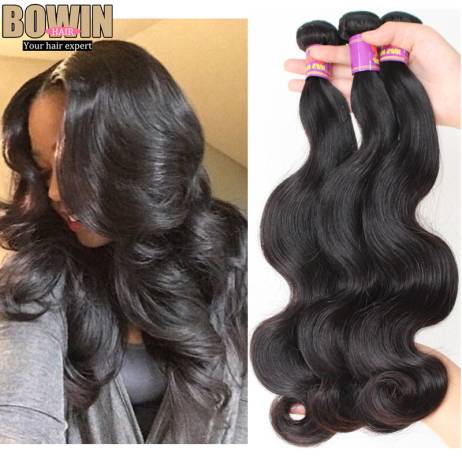 Unprocessed 7A Peruvian Virgin Hair Body Wave 100% Virgin Hair Weaves 3pcs lot Natural Black Color Peruvian Hair Bundles